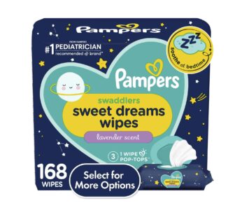 Pampers Sweet Dreams Nighttime Lavender Baby Wipes 3X Flip-Top Packs 168ct