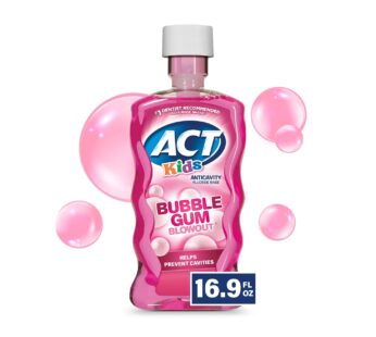 ACT Kids Anticavity Fluoride Rinse, Bubble Gum Blowout, 16.9 fl. oz