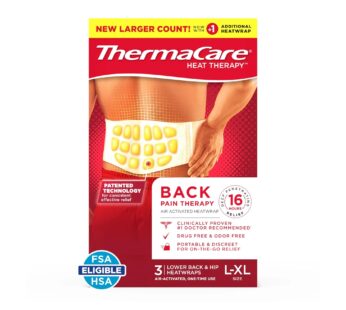 ThermaCare Lower Back & Hip Large_X-Large Pain Relief Heat Wraps, 3 Ct