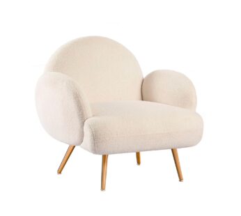 XINMICS White Accent Chair Reading Sofa for Living Room Bedroom