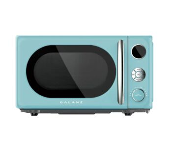 Galanz 0.7 Cu ft Retro Countertop Microwave Oven, 700 Watts, Blue, New