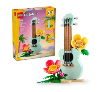 LEGO Creator 3 in 1 Tropical Ukulele Instrument Toy, Transforms from Ukulele to Surfboard Toy to Dolphin Toy