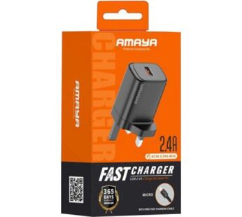 Amaya ACW-U39S-M26 25W Single C-Port English 2-in-1 Charger