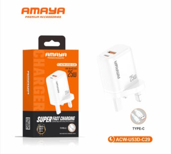 Amaya ACW-U53D-C29 25W Single USB 2in1 Fast Charger